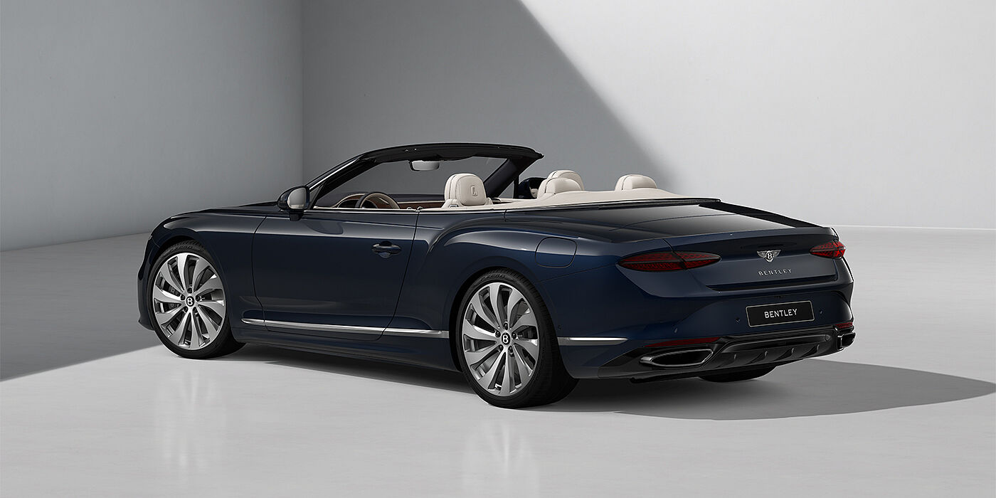Bentley Berlin Bentley Continental GTC convertible in Dark Sapphire paint and 22" Ten Spoke wheels - rear 3/4