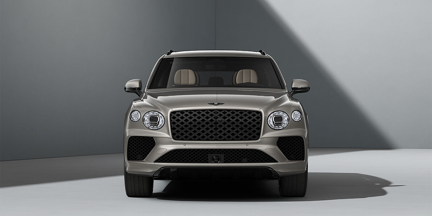 Bentley Berlin Bentayga EWB Artenara Edition SUV in Pale Brodgar paint with 22" Mulliner Gloss black wheel full front