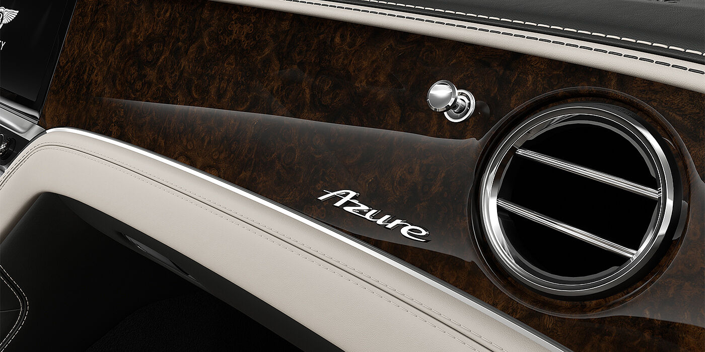Bentley Berlin Bentley Continental GT Azure veneer detail in Dark Burr Walnut with Azure badge