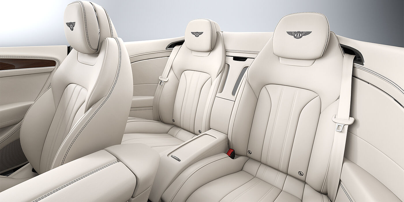 Bentley Berlin Bentley Continental GTC convertible rear interior in Linen and Imperial Blue hides