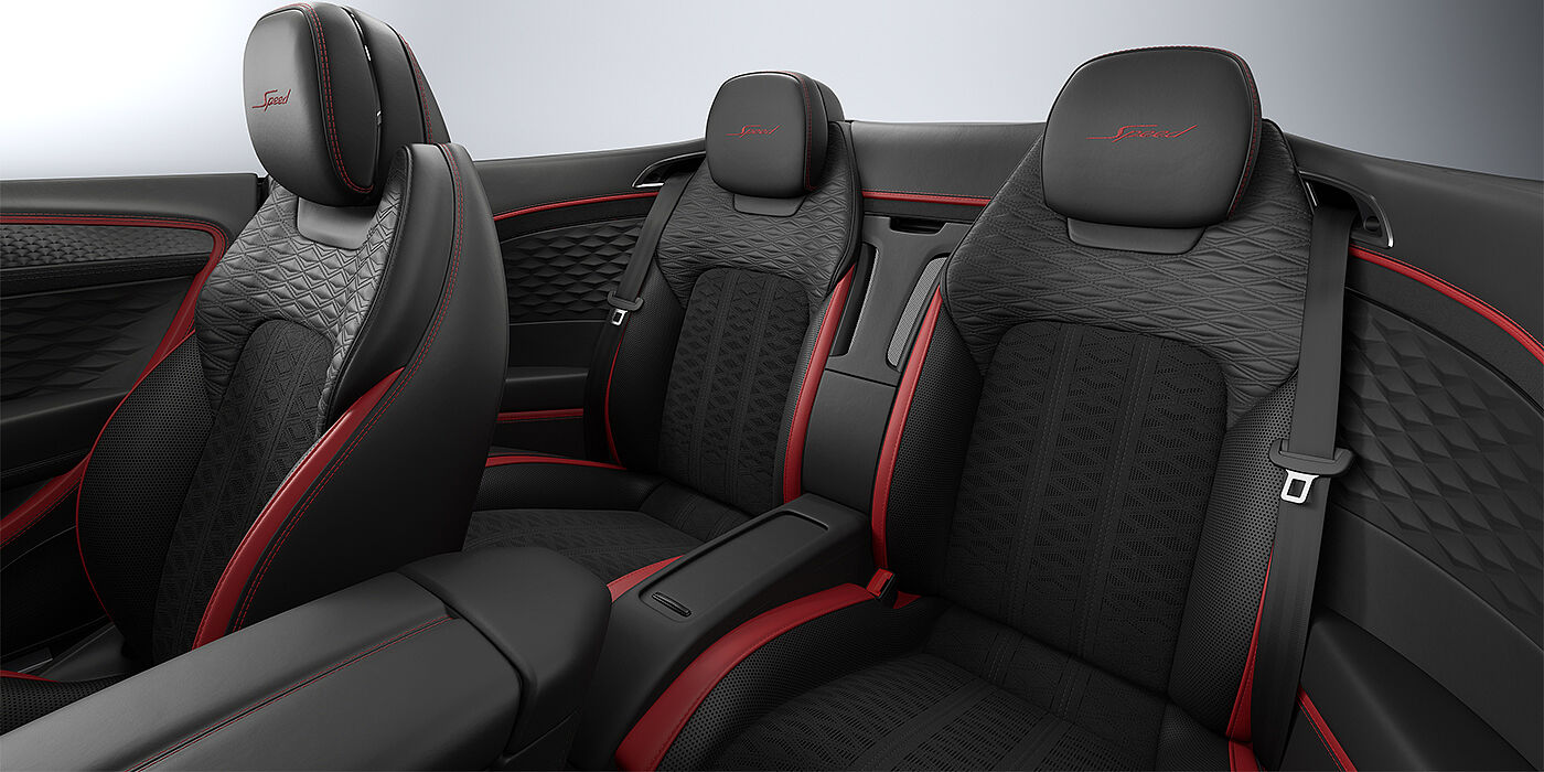 Bentley Berlin Bentley Continental GTC Speed convertible door detail in Hotspur red and Beluga black hides