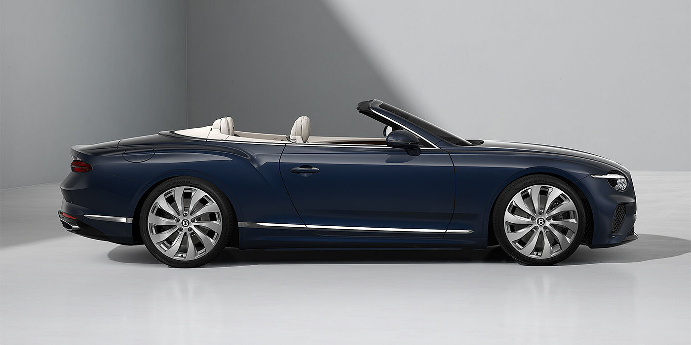 Bentley Berlin Bentley Continental GTC convertible in Dark Sapphire paint and 22" Ten Spoke wheels - profile