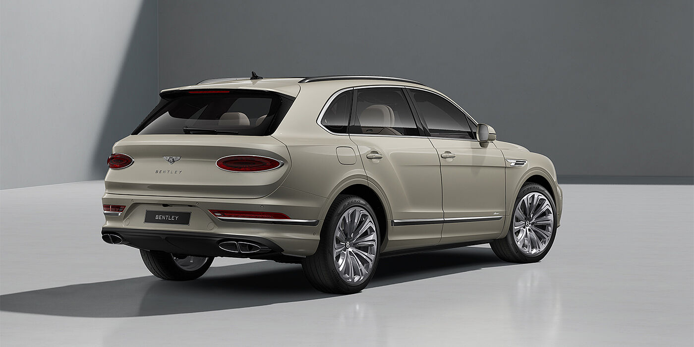 Bentley Berlin Bentley Bentayga Azure SUV in White Sand paint and 22" Ten Spoke Polished wheels - rear ¾