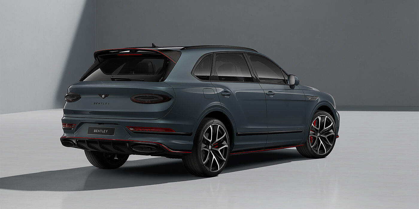 Bentley Berlin Bentley Bentayga Speed SUV in Storm Grey Satin paint and 23" Black Painted and Bright Machined Wheels - rear ¾