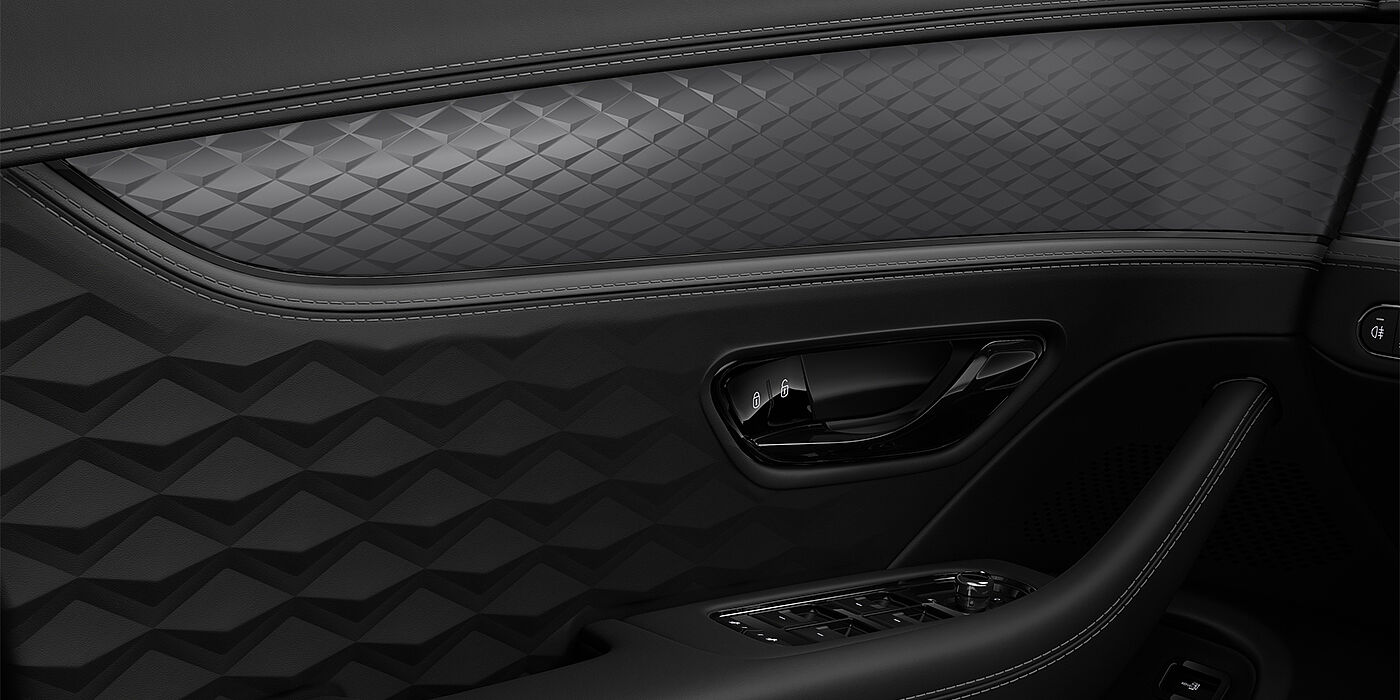 Bentley Berlin New Bentley Flying Spur Speed sedan door interior in Gravity Grey and Beluga black hides