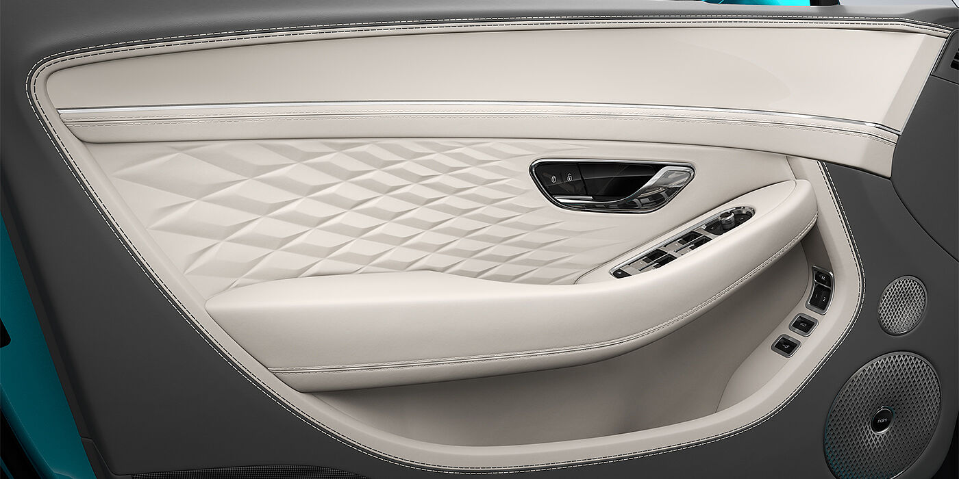 Bentley Berlin Bentley Continental GTC Azure convertible door detail in Linen and Gravity Grey hides