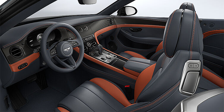 Bentley Berlin Bentley Continental GTC S convertible interior in Newmarket Tan and Beluga Black hides with Carbon Fibre veneer
