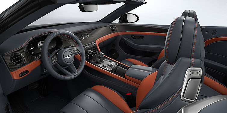 Bentley Berlin Bentley Continental GTC S convertible interior in Newmarket Tan and Beluga Black hides with Carbon Fibre veneer