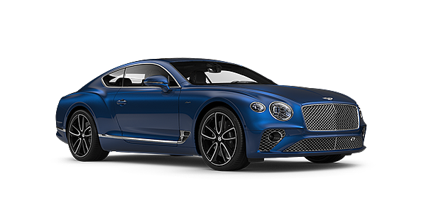 Bentley Berlin Bentley GT Azure coupe in Sequin Blue paint front 34