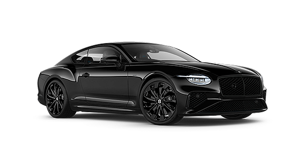 Bentley Berlin Bentley Continental GT Black Edition coupe front three quarter in Onyx black paint