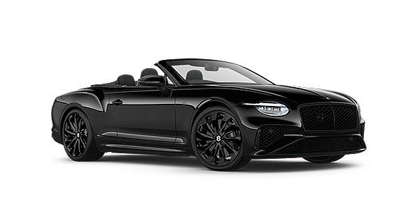 Bentley Berlin Bentley Continental GTC Black Edition convertible front three quarters in Onyx black paint