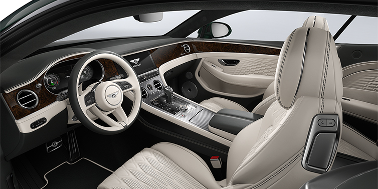 Bentley Berlin Bentley Continental GT Azure coupe front interior in Linen and Cumbrian Green hides