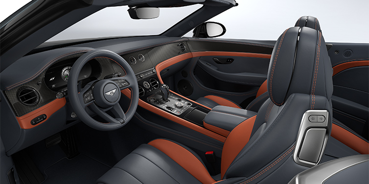 Bentley Berlin Bentley Continental GTC S convertible interior in Newmarket Tan and Beluga Black hides with Carbon Fibre veneer