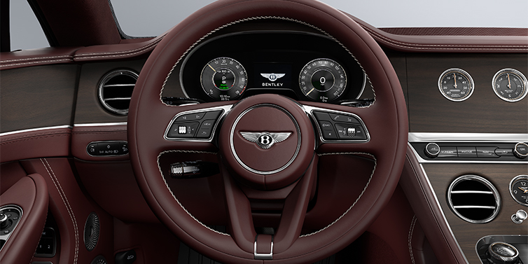 Bentley Berlin Bentley Continental GT coupe steering wheel in Cricket ball hide