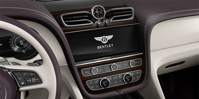 Bentley Berlin Bentley Bentayga Azure SUV centre console detail showing Bentley Wings